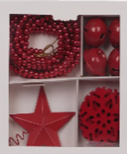 Red 4 Category Box - Ornament, Bead Garland & Tree Topper