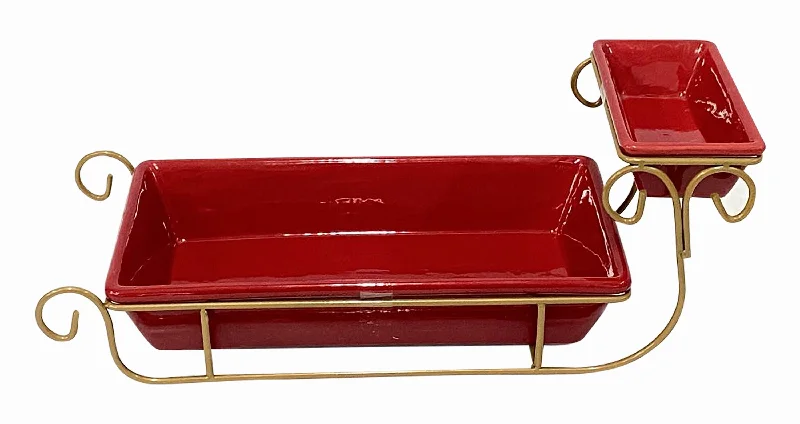 Two-Tier Sleigh Chip And Dip Server