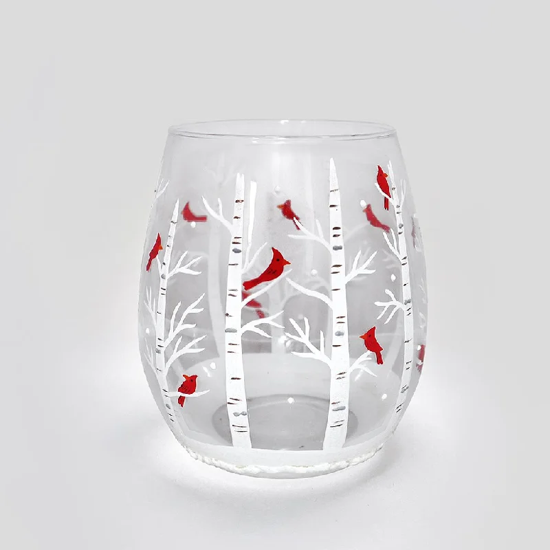 16oz Cardinal Birch Forest Stemless Wine Glass