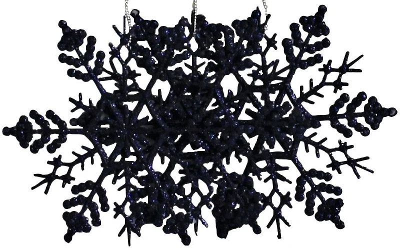 3-Pack of Glitter Snowflake Ornaments (Navy/White/Light Blue/Silver)