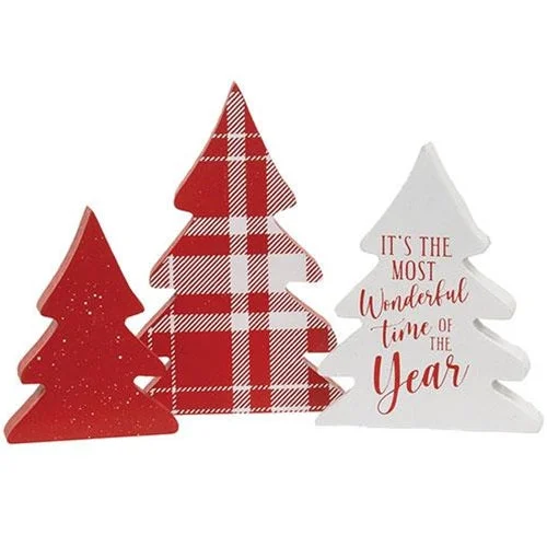 3 Set Most Wonderful Time Christmas Tree Sitters