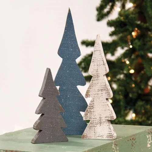 3/Set, Snowy Wooden Trees