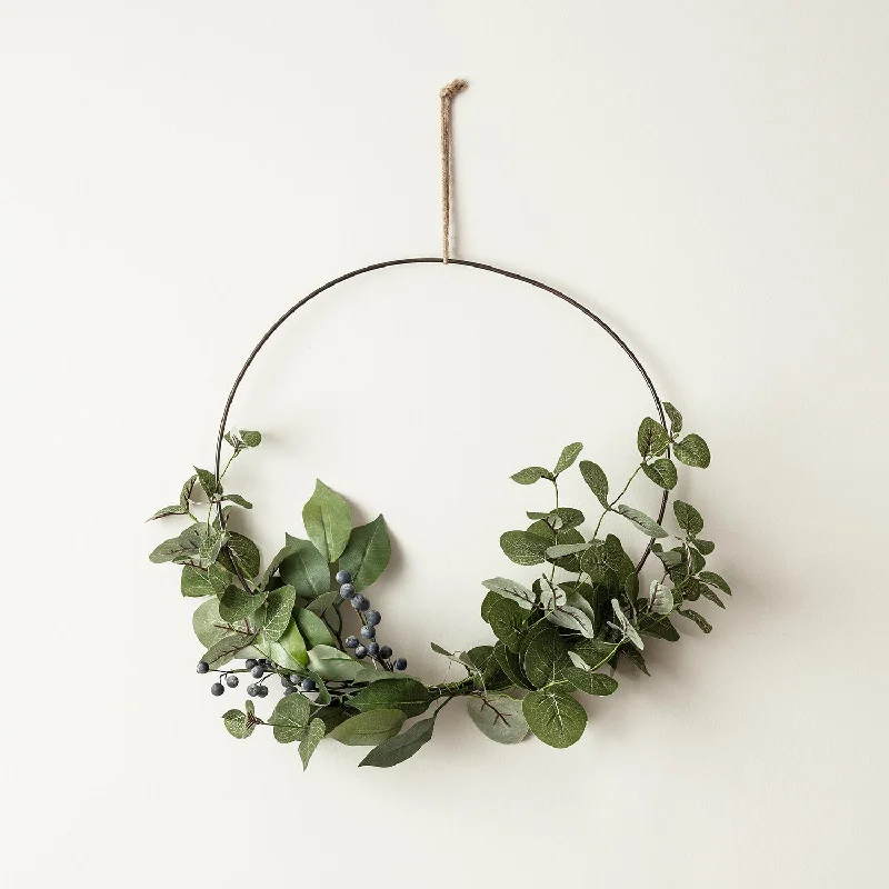 35cm Eucalyptus Christmas Half Wreath