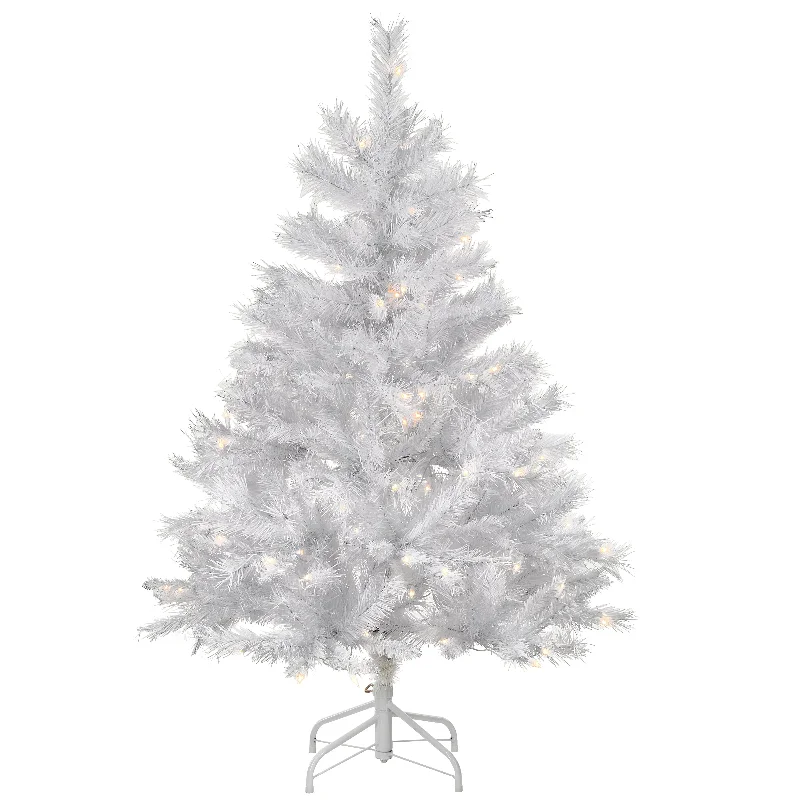 4.5 ft. Pre-Lit Winchester White Pine Tree with Clear Lights