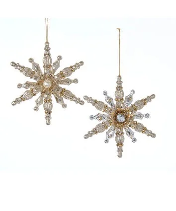 5" Gold & Silver Snowflake Ornament Set Of 12