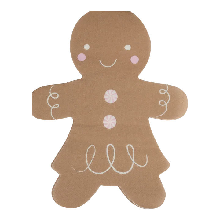 Christmas Gingerbread Girl Napkins 5" x 6" | 24 ct