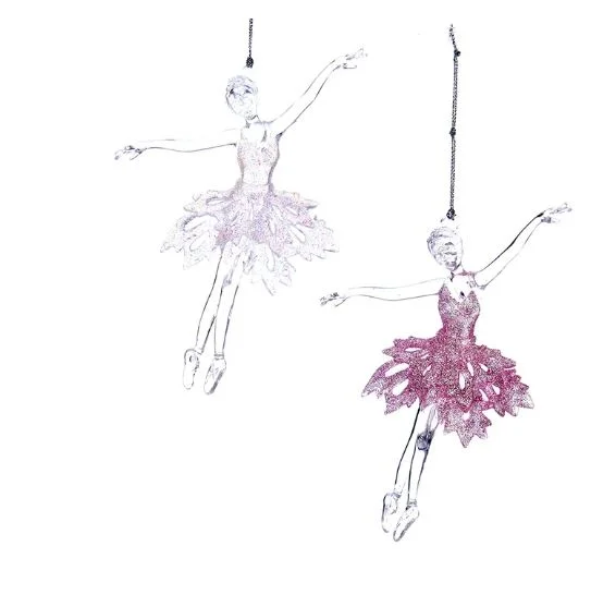 6" Pink & White Ballet Girl Set Of 6