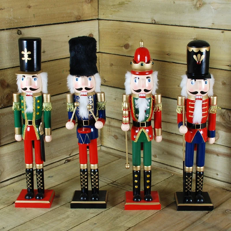 60cm Tall Premier Christmas Nutcracker Wooden Soldier Decoration