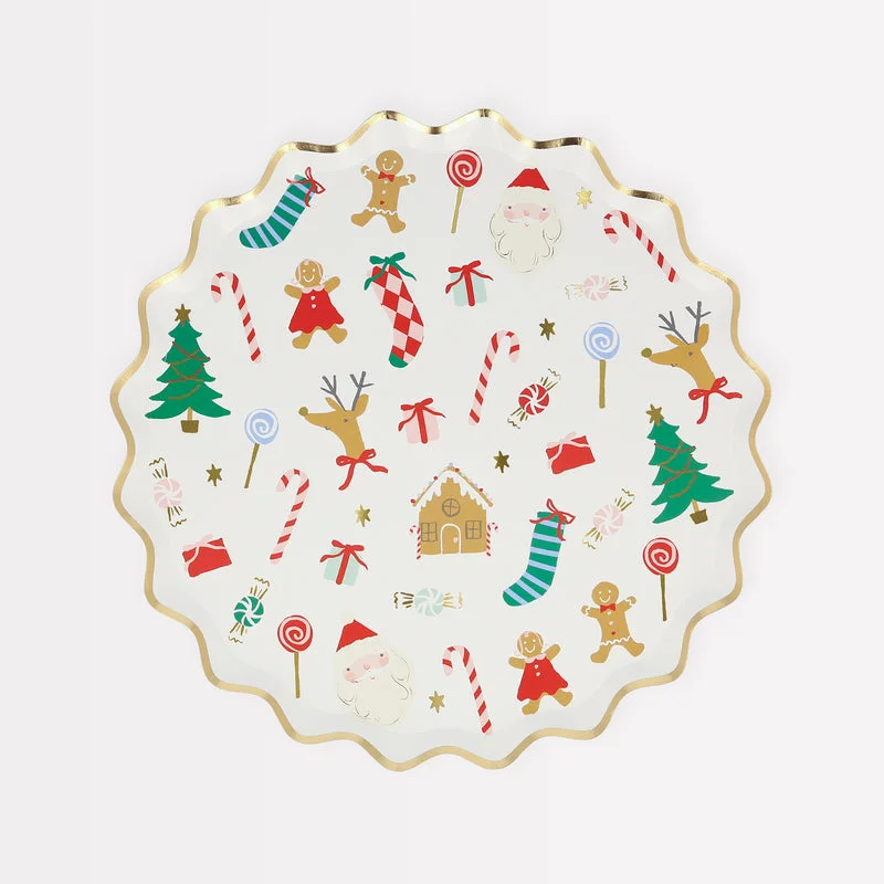 Jolly Christmas Side Plates - 8.5" | 8 ct.