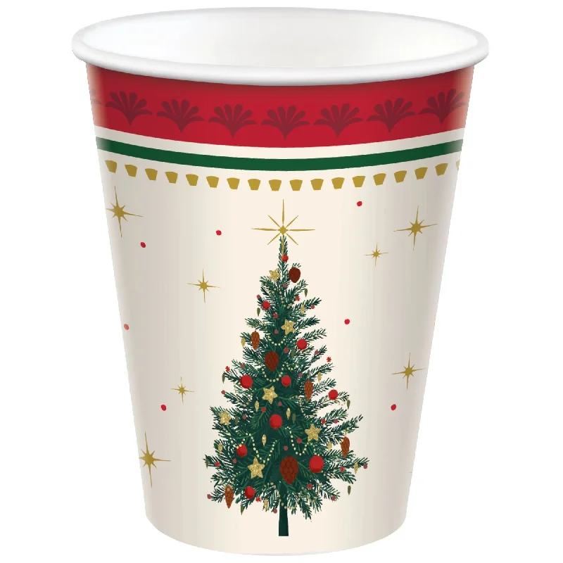 Christmas Elegant Evergreen Paper Cups 9 oz | 20 ct