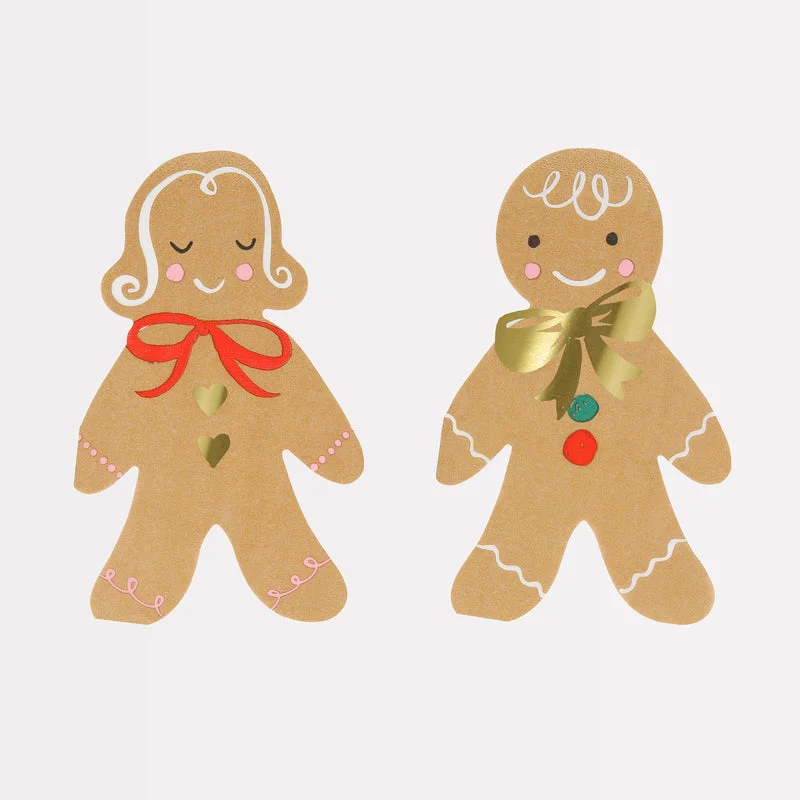 Jolly Christmas Gingerbread Boy & Girl Napkins - 7 1/8" | 16 ct.