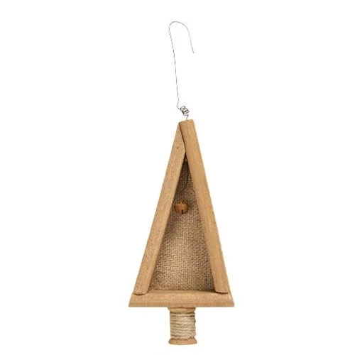 Burlap & Wood Christmas Tree Ornament