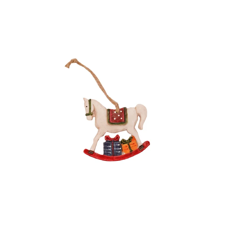 Christmas Tree Ceramic Ornament - Rocking Horse