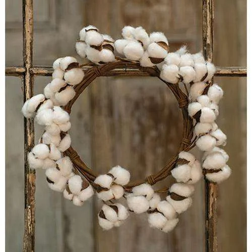 Cotton Ball Wreath, 12"