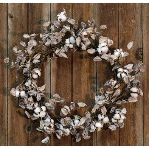 Cotton Ball Wreath, 20"