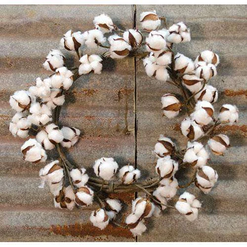 Country Cotton Ball Wreath, 20"