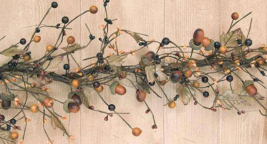 Country Mix Acorn Garland, 4 ft.