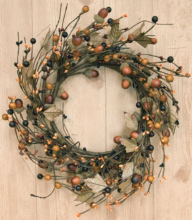 Country Mix Acorn Wreath - 12"