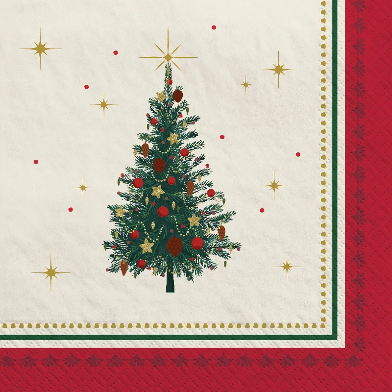 Christmas Elegant Evergreen Paper Dinner Napkins 7.75" | 16 ct