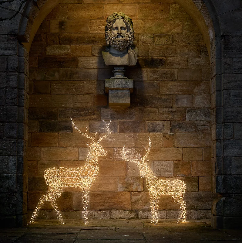 1.5m Duchy Stag LED Light Up Reindeer Duo