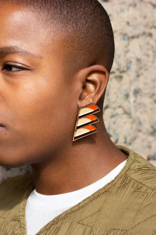 Chalk x Barbican serrated balcony earring orange