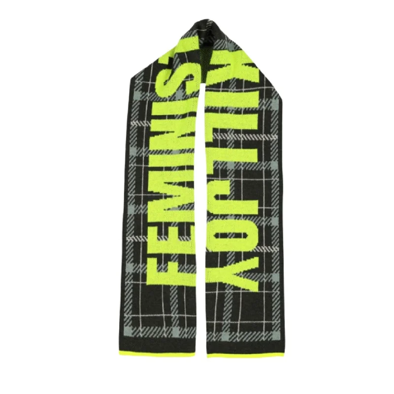 Feminist Killjoy Scarf Seaweed & Neon Yellow