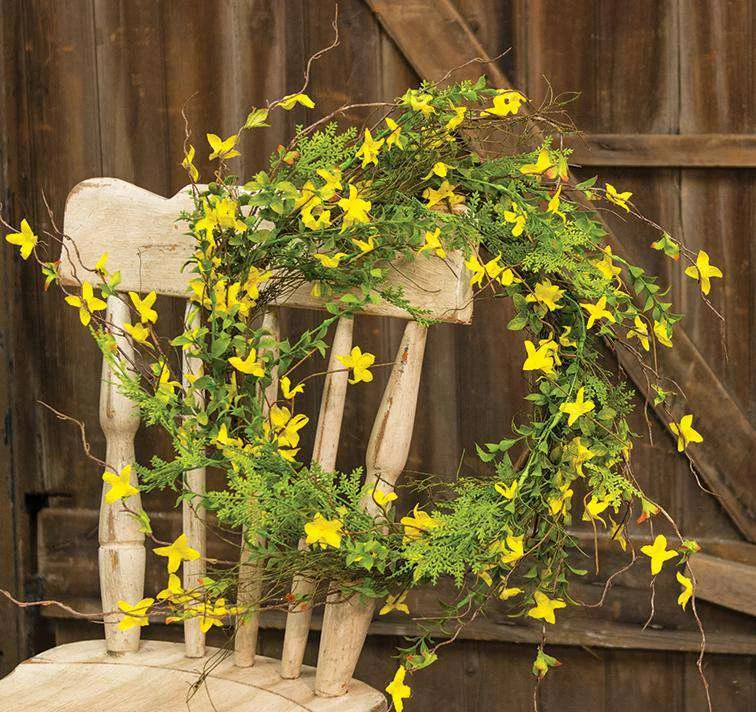 '+Forsythia Wreath, 22"