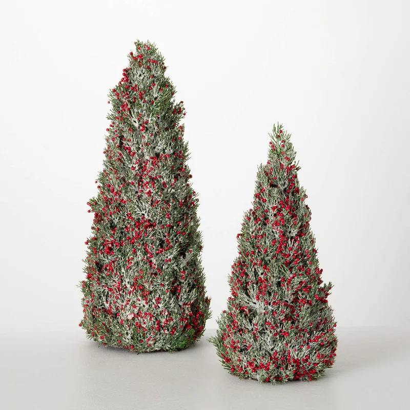 Red Frosted Berry Tree Set