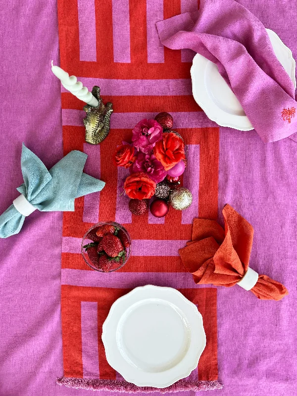 Fruit Punch Linen Blend Table Runner