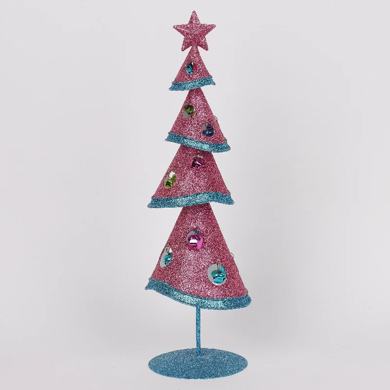 Metal pink and blue 
tabletop tree