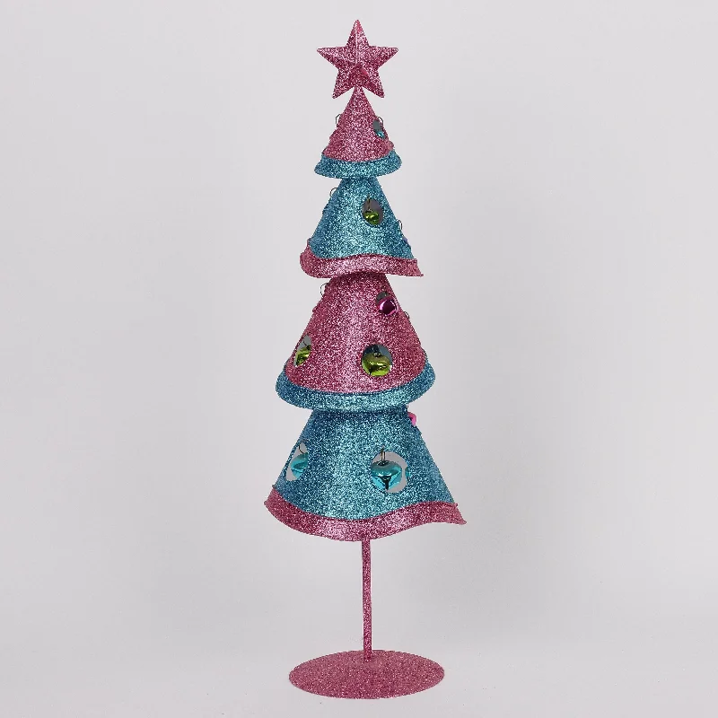 Metal pink and blue 
tabletop tree