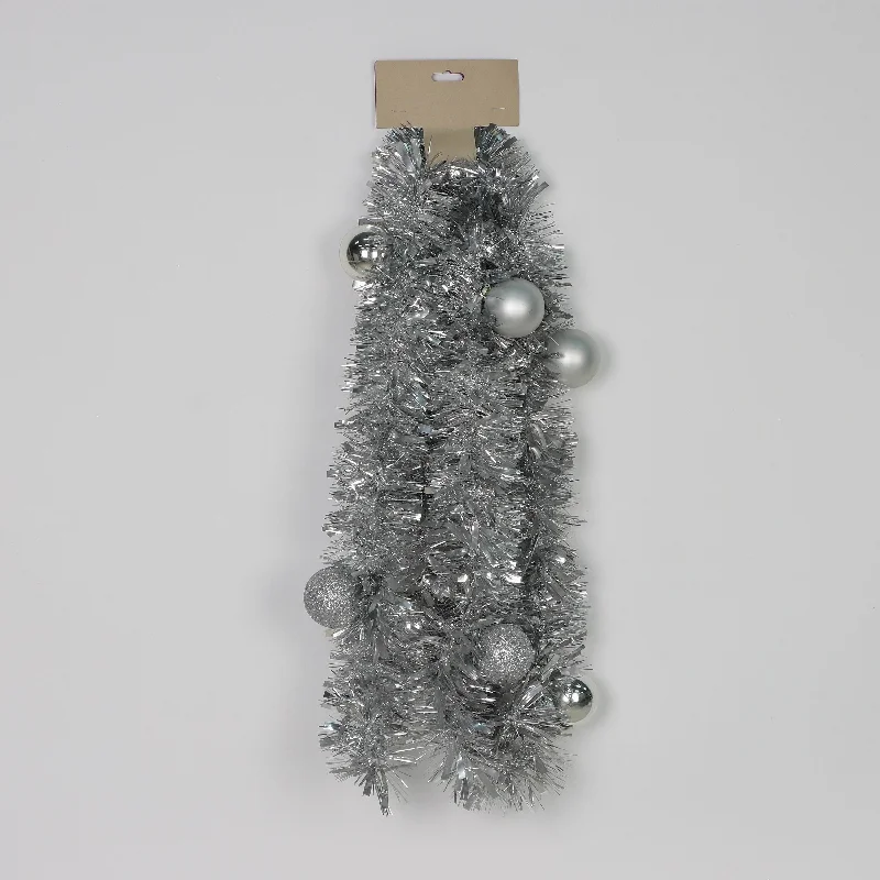 Tinsel Garland Blue and Silver