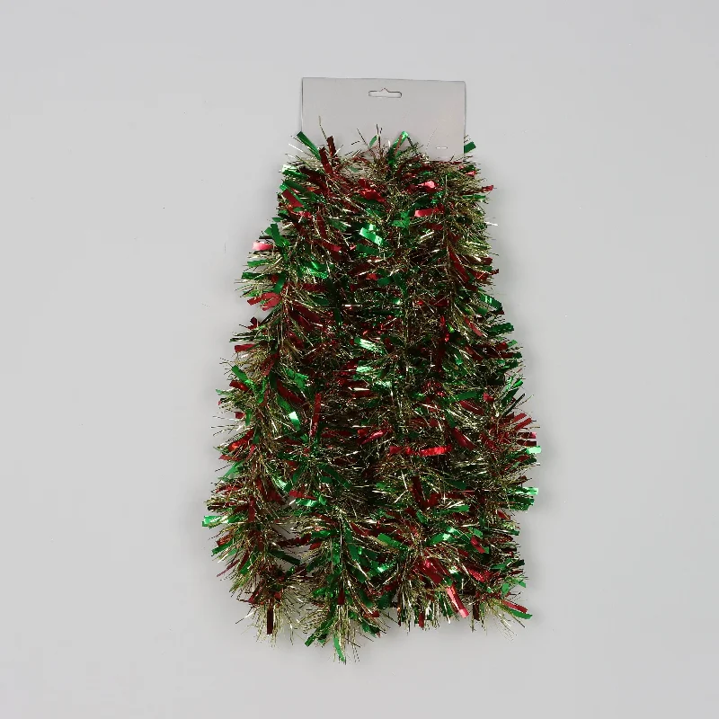 Tinsel Garland Red, Green and Gold