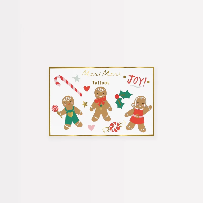 Gingerbread Temporary Tattoos (x 2 sheets)