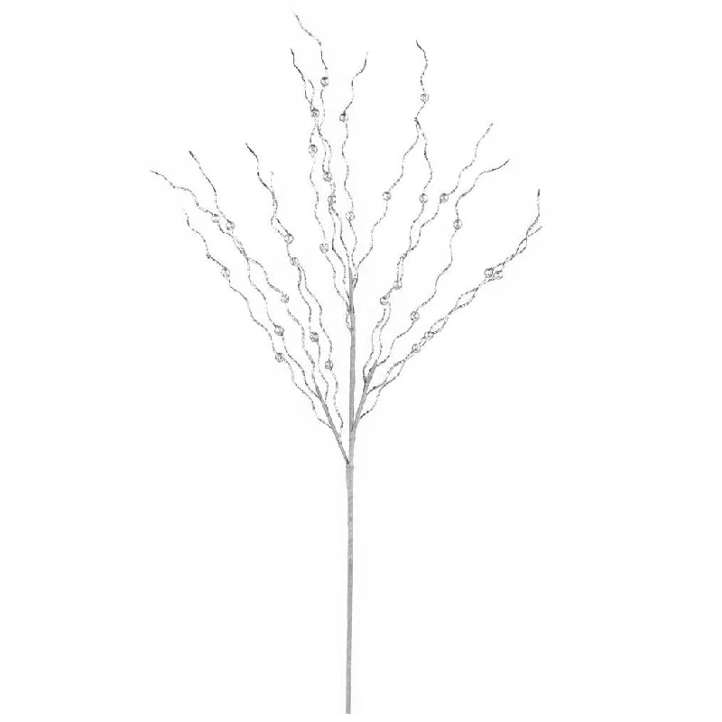 35" Glitter Curly Twig Floral Pick Spray