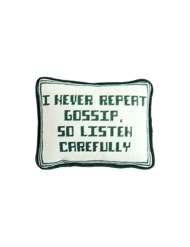 Gossip Needlepoint Pillow