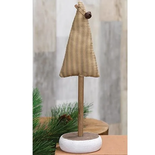 Green Ticking Stripe Christmas Tree on Base 11