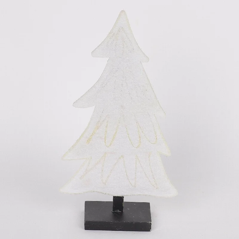 Wooden based felt 
white tree tabletop