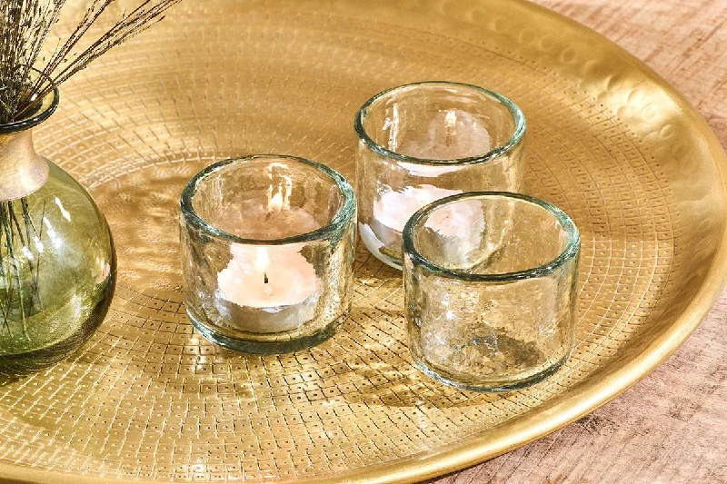 Irda Glass Small Tealight - Clear - Small (Set of 3)