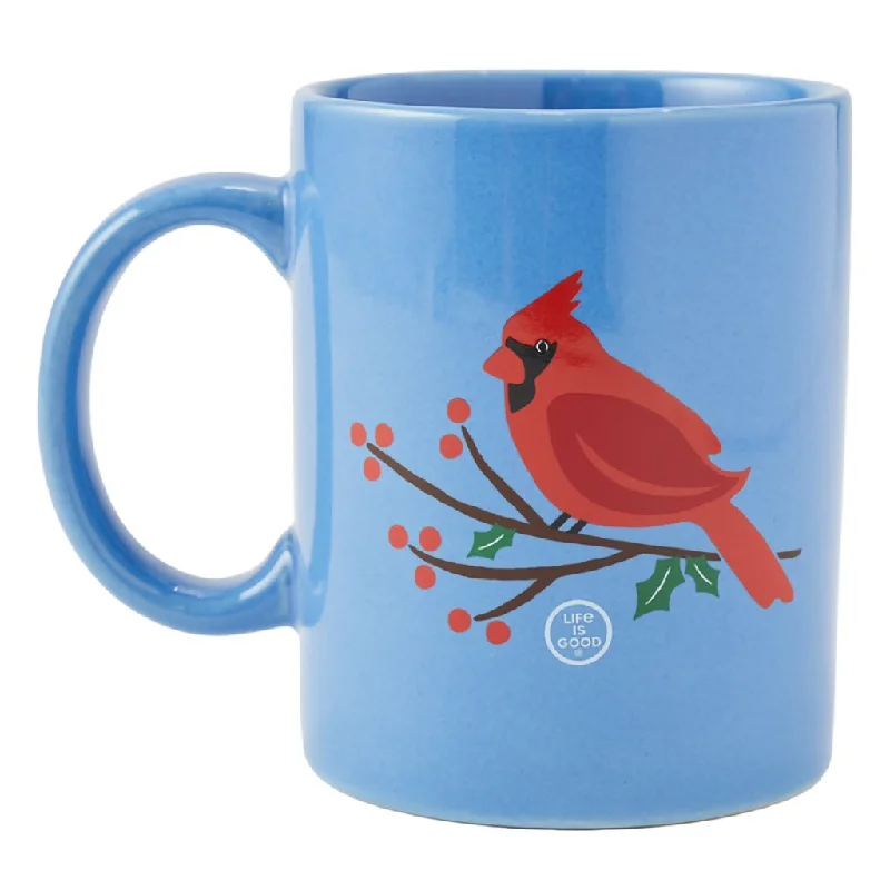 Life Is Good : Holiday Cardinal Jake's Mug in Cornflower Blue