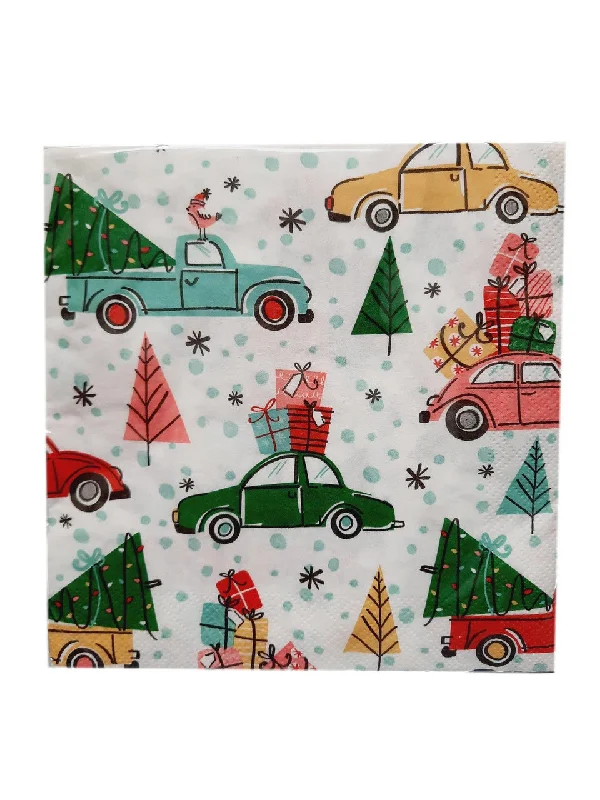 Christmas Cars Lunch Napkins | 16 ct