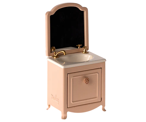 Furniture For Mouse - Sink Dresser With Mirror - Powder Pink