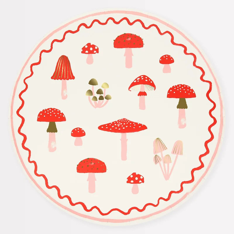 Merry Mushrooms Dinner Plates (x 8)