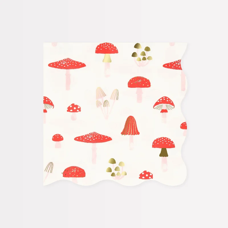 Merry Mushrooms Large Napkins (x 16)