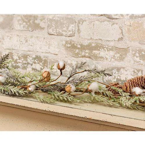 Mini Cotton & Pine Garland, 5ft