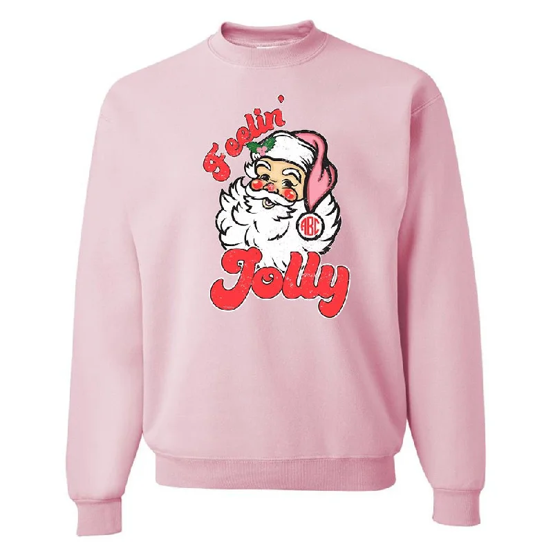 Monogrammed 'Feelin' Jolly' Santa Crewneck Sweatshirt