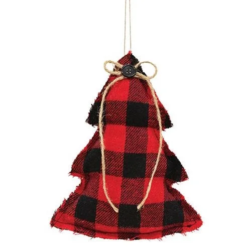 Red & Black Check Stuffed Tree Ornament