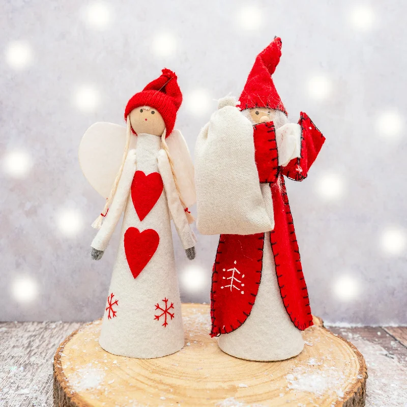 Red & White Felt Santa or Angel Tree Topper