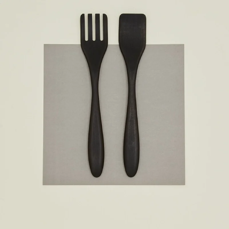 Salad Servers - Ebonized Oak