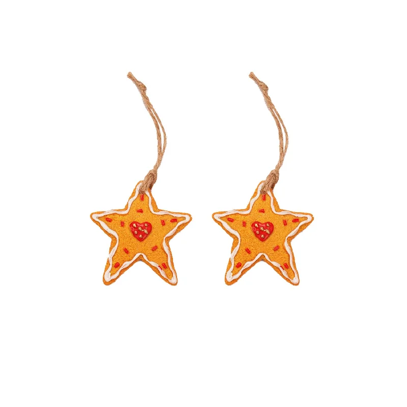 Set of 2 Christmas Cookies Tree Ornament - Star